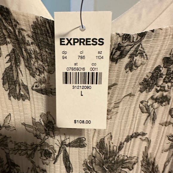 Express Women’s Size L - Crinkle Floral Off the Shoulder Boho Midi Dress - Picture 4 of 4